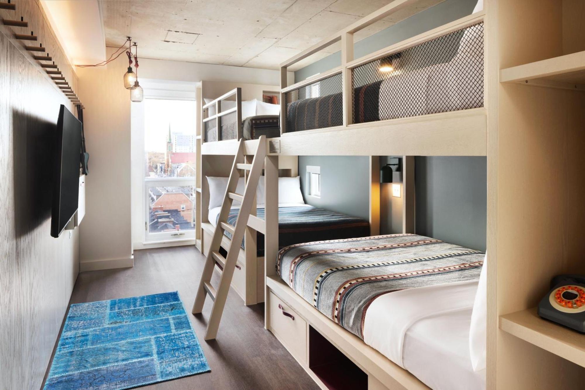 Room with Two Sets of Bunk Beds